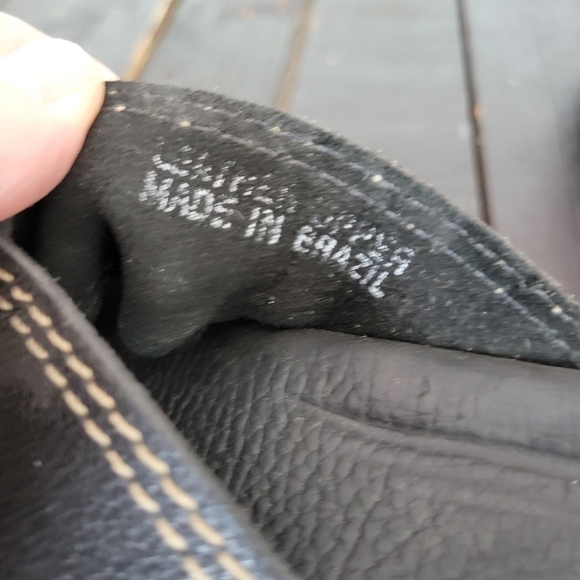 Aerosoles Women's 8.5 Black Leather Slip On Sandals Slides Wedges Comfort Shoes - Picture 7 of 8